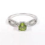 Peridot with White Zircon Ring 180-IBL