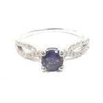 Iolite with White Zircon Ring 230-ABB