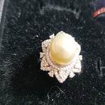 Pearl 7.6ct with Dimond 0.535ct Ring