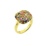 Multi Sapphire Blue, Yellow, Orange, Green, Red with Zircon Ring (2.26cts)