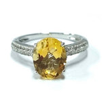 Citrine With White Topaz Ring (10X8OV) 520-ABA